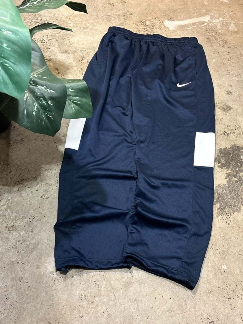 Nike Dri-Fit Track Pants Size XL Blue White Athletic Warm Up